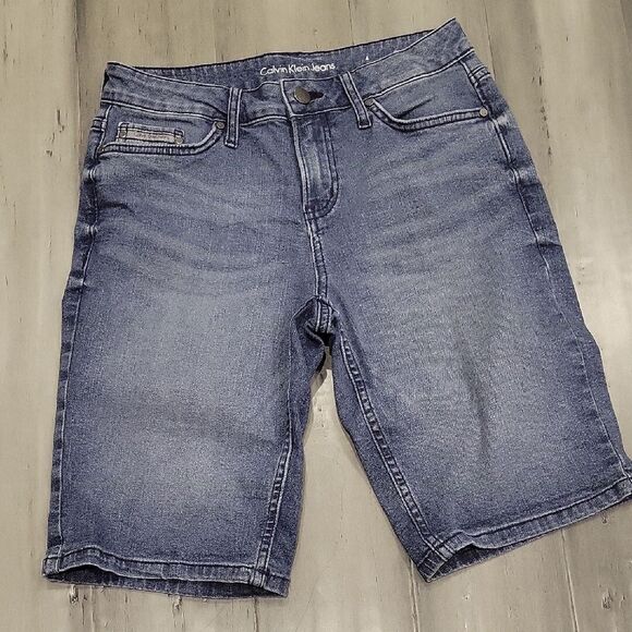Calvin Klein Blue Denim Shorts - Picture 1 of 3